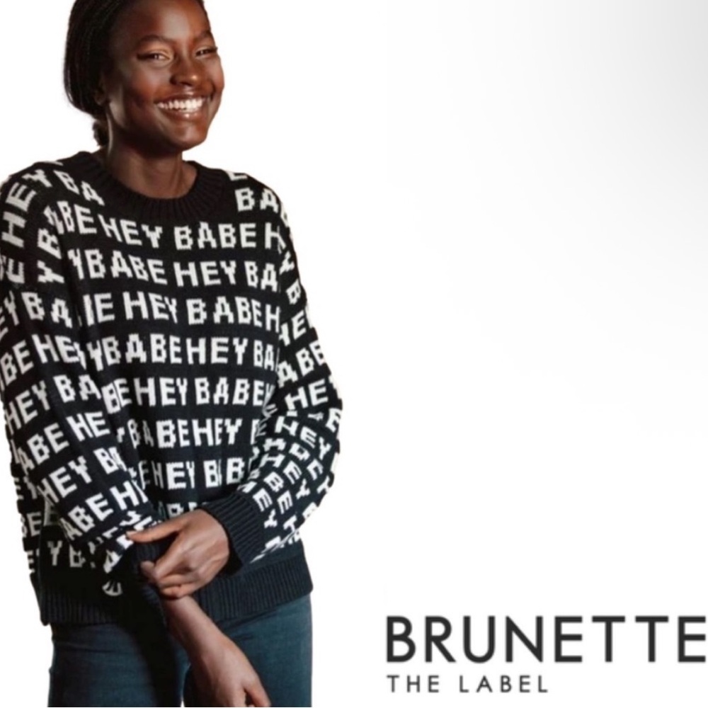 Brunette The Label “Hey Babe” Knit Sweater
